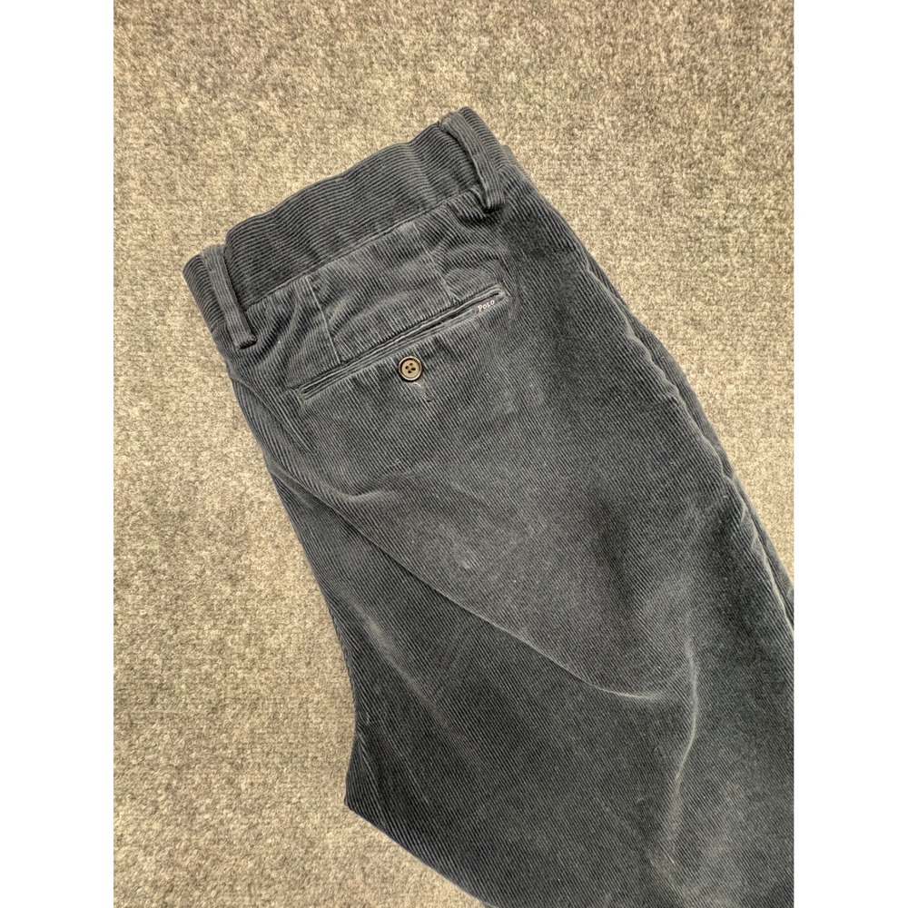 Polo Ralph Lauren Mens Navy Blue Corduroy Pants Stretch Classic Fit 33x32